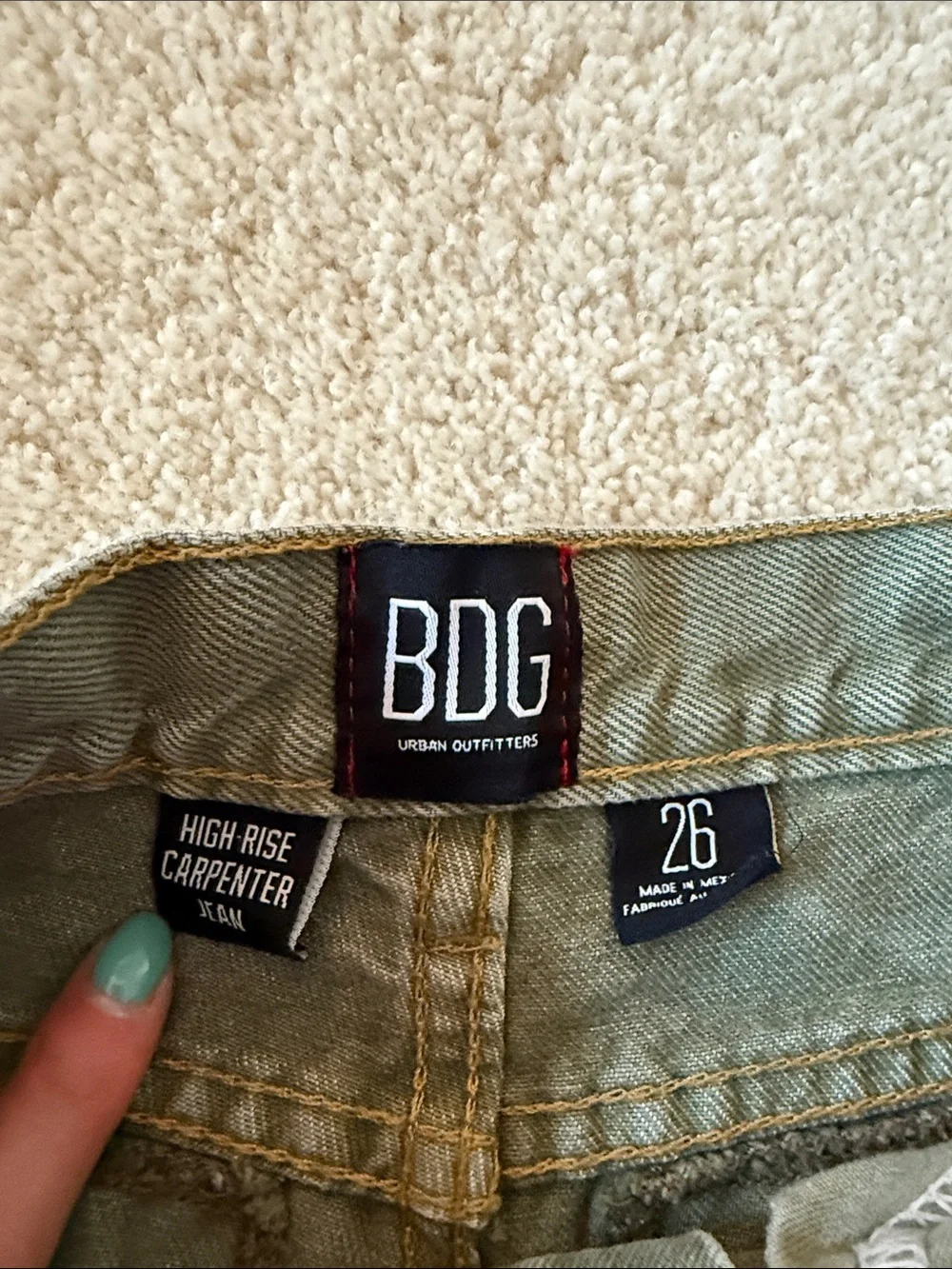 BDG Olive Green Cargo Pants - Picture 2 of 5